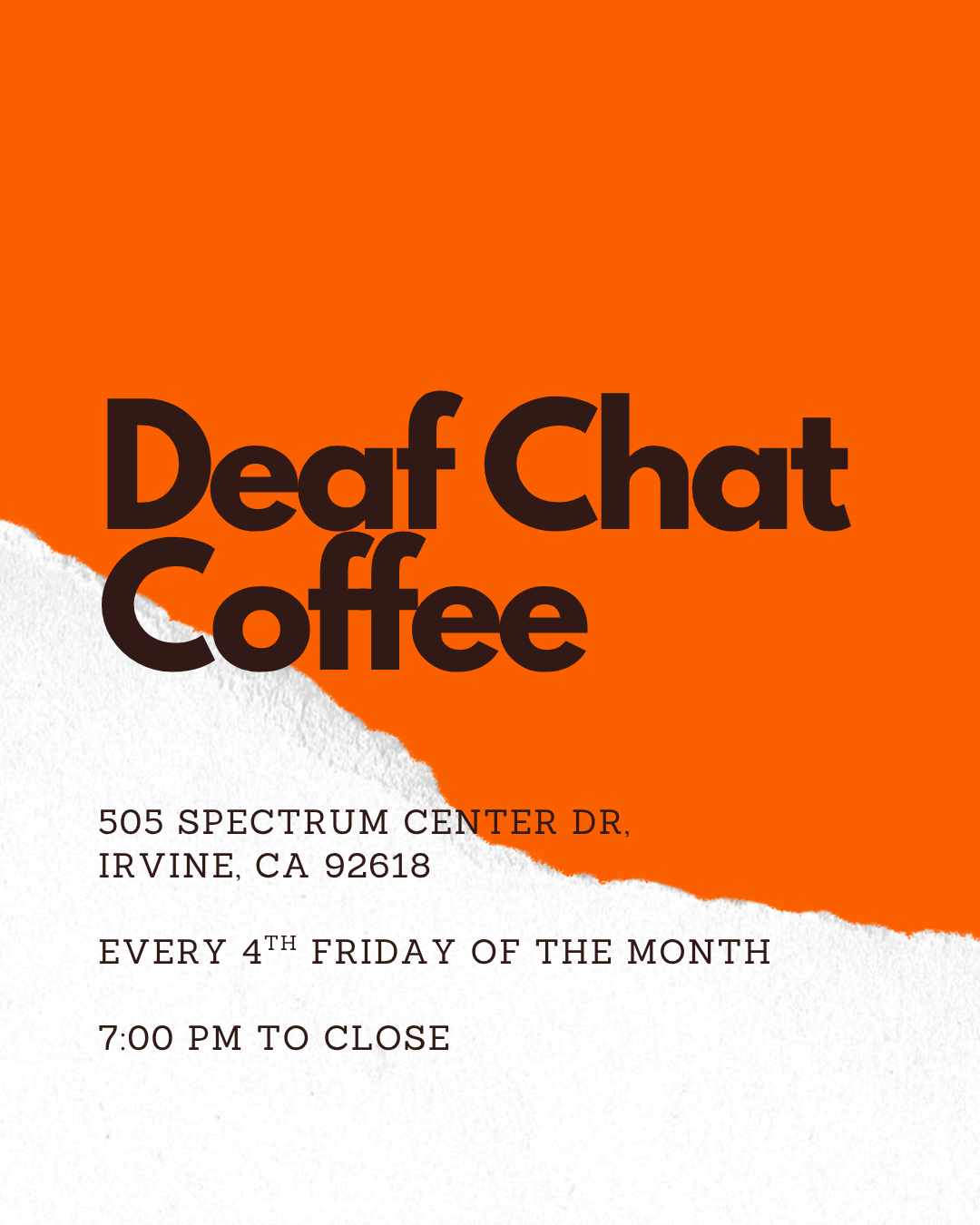 Deaf Chat Coffee Irvine Spectrum