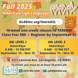 Fall ASL II | Sept 13 - Nov 15