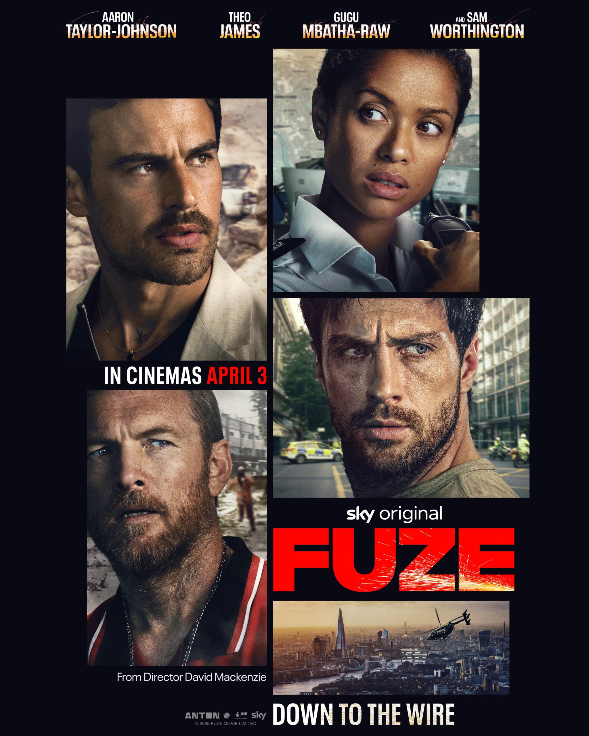 Four different pictures of four actors looking fiercely with intense emotions.