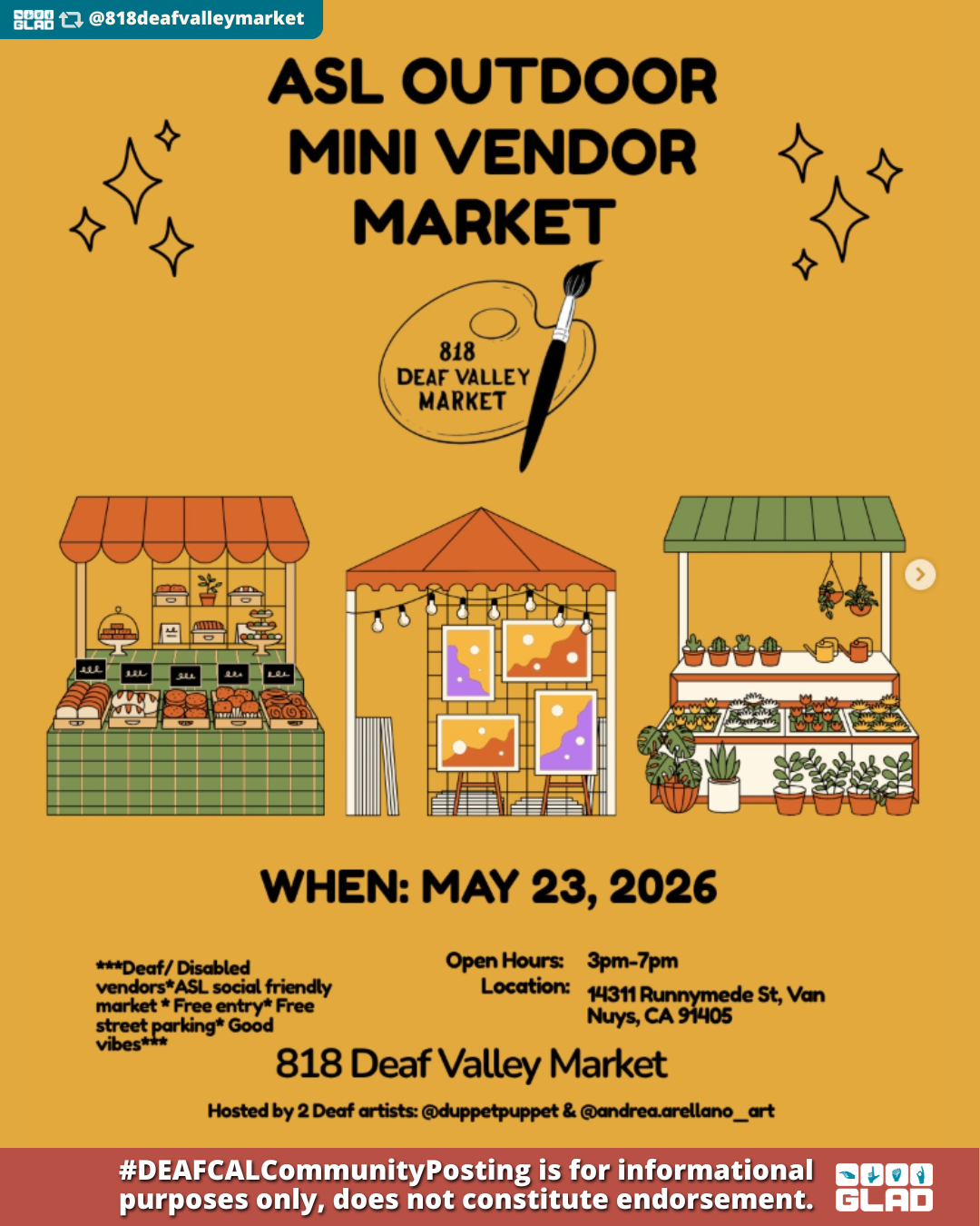 [Repost] ASL Outdoor Mini Vendor Market May 23 2026