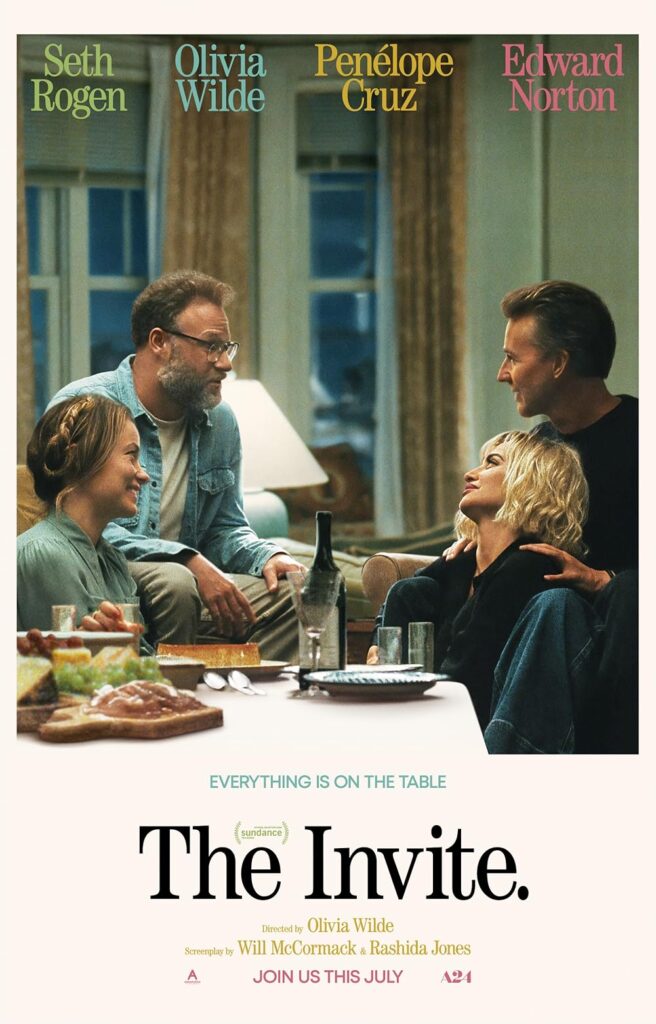Two couples at the dining table are having a conversation