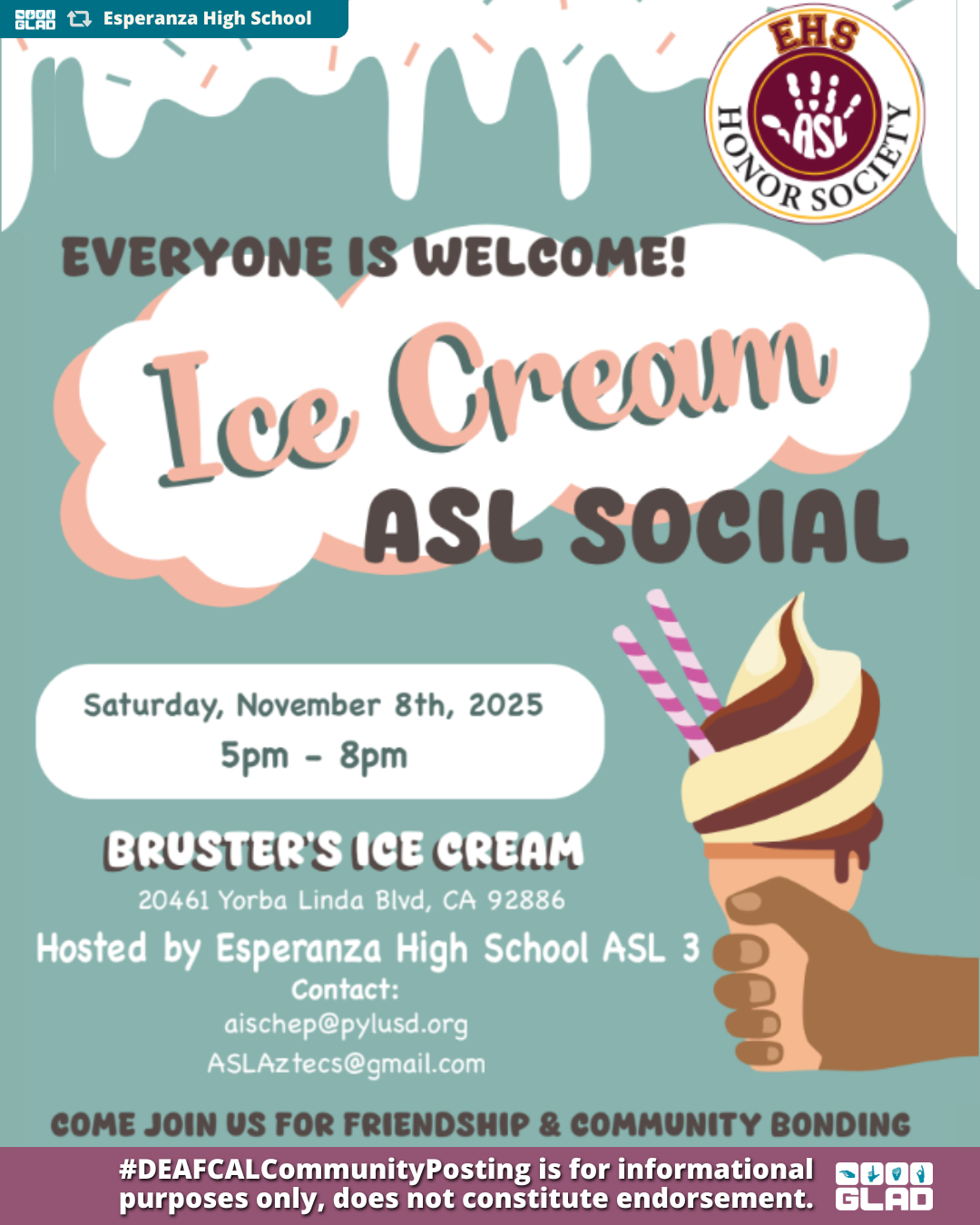 Ice Cream ASL Social | November 8th 2025